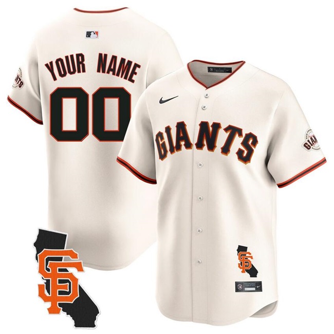 Men's San Francisco Giants Customized Cream California Patch Vapor Premier Limited Stitched Jersey Men's San Francisco Giants Customized Cream California Patch Vapor Premier Limited Stitched Jersey